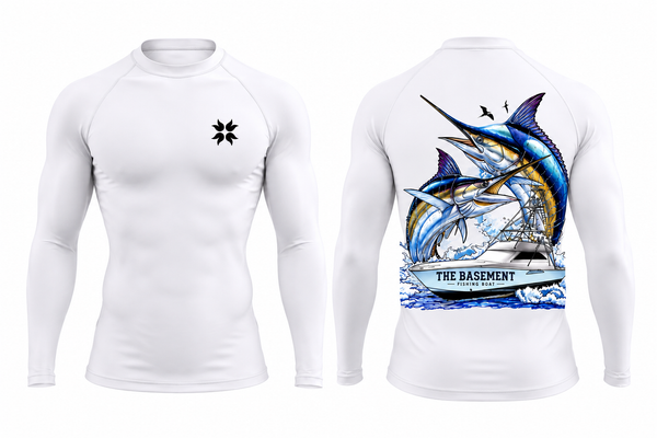 Lycra Marlin Boat recto verso sur fond blanc